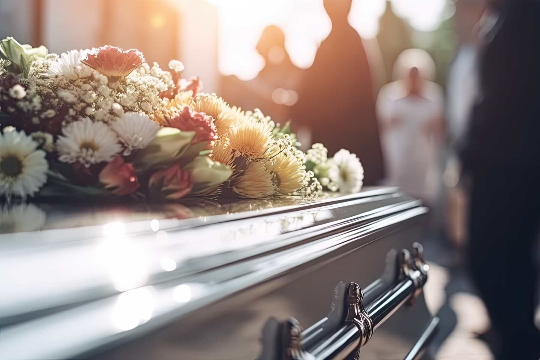 Coffin with flowers Coffin with flowers